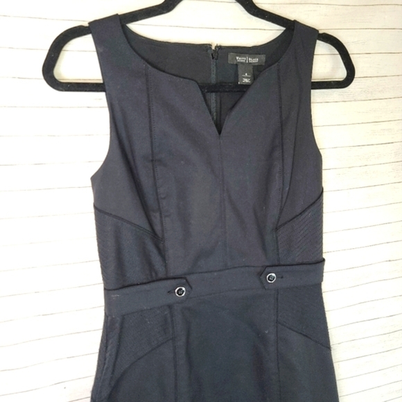 WHITE HOUSE BLACK MARKET BLACK SLEEVELESS DRESS, SZ 4 - Picture 3 of 9